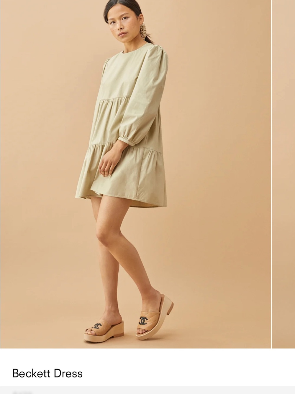 Reformation Beckett Mini Dress in Sage